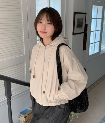 Hopper String Crop Hood Jumper